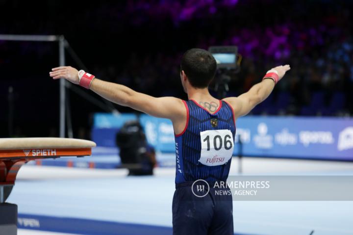 Gymnast Artur Davtyan's performance at World 
Championship finals in Antwerp, Belgium 