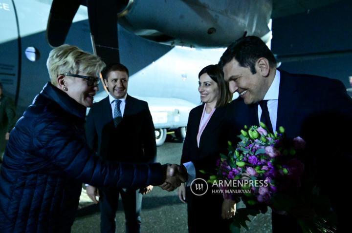 Prime Minister of Lithuania Ingrida Šimonytė arrives in 
Armenia
