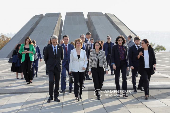 French Minister of Culture visits Armenian Genocide 
memorial in Yerevan 