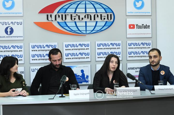Press conference of Gevorg Sahakyan, Deputy Director of 
Culture Department at Yerevan City Hall, Lusine Sahakyan, 
Director of Vanadzor H. Abelyan Drama Theater and 
producer Aren Osipyan