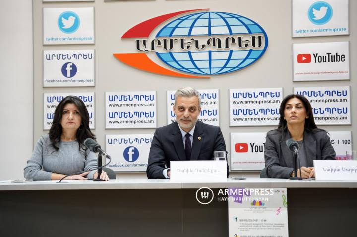 Press conference of Deputy Minister of Education, Science, 
Culture and Sport Daniel Danielyan and Naira Sargsyan, 
Director of the "Side by Side" International Inclusive Music 
Art Festiv