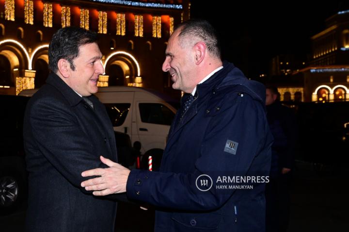 Greek Foreign Minister George Gerapetritis arrives in 
Armenia 