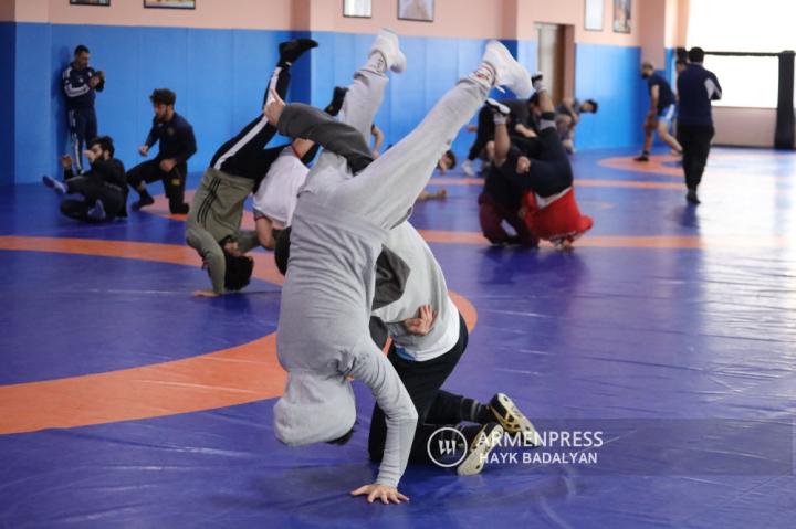 Armenian Freestyle Wrestling team's open training session 
ahead of European championships 