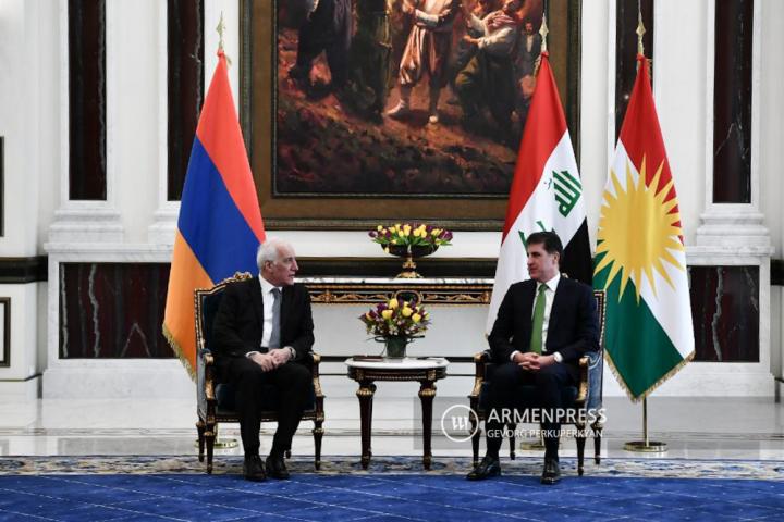 Comenzó la reunión entre el presidente de Armenia y el 
presidente de la región del Kurdistán iraquí en Erbil