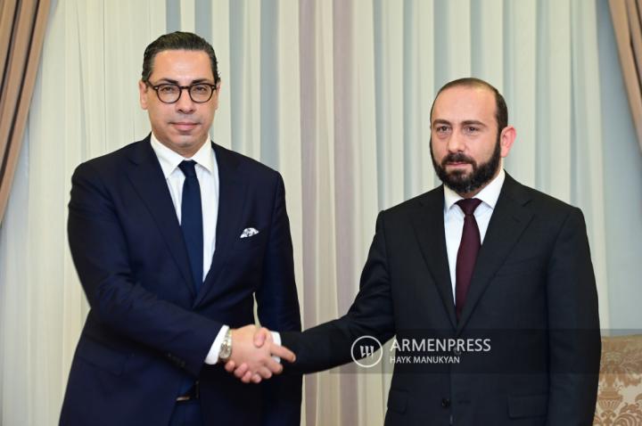 Entretien privé et réunion élargie des ministres des Affaires 
étrangères de l'Arménie et de Chypre