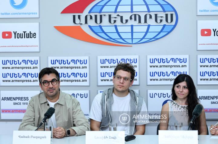 The press conference of Vahan Badalyan, director of the 
Henrik Igityan National Center 
of Aesthetics, choreographer and dancer Daniela Delerchi 
(Italy),  dramatist and film 
director L