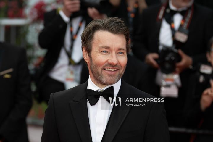 CANNES FRANCE - 16, May, 2025: Cast and crew attend the red carpet premiere of “EDDINGTON” by director Ari Aster, presented in Competition at the 78th annual Cannes Film Festival. Attendees include Joaquin Phoenix, Pedro Pascal, Emma Stone, Austin Butler, Luke Grimes, Deirdre O'Connell, Micheal Ward, Clifton Collins Jr., William Belleau, Cameron Mann, Matt Gomez Hidaka, Amélie Hoeferle, Landall Goolsby, Elise Falanga, and Robert Mark Wallace.