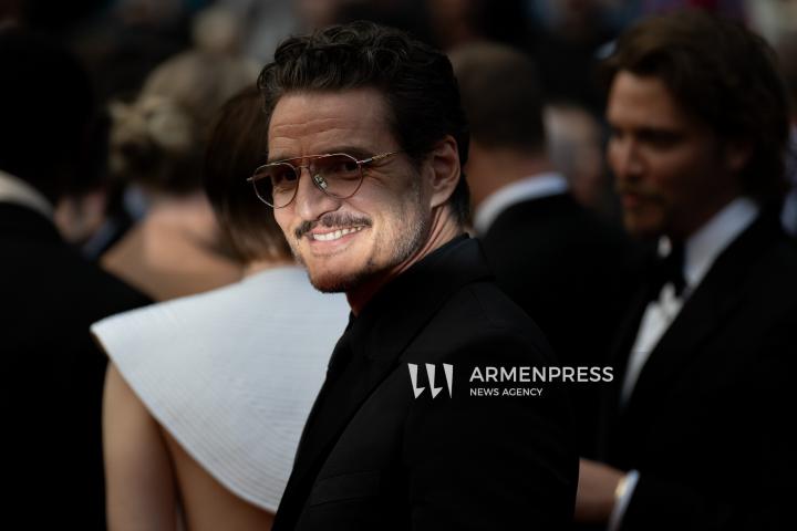 CANNES FRANCE - 16, May, 2025: Cast and crew attend the red carpet premiere of “EDDINGTON” by director Ari Aster, presented in Competition at the 78th annual Cannes Film Festival. Attendees include Joaquin Phoenix, Pedro Pascal, Emma Stone, Austin Butler, Luke Grimes, Deirdre O'Connell, Micheal Ward, Clifton Collins Jr., William Belleau, Cameron Mann, Matt Gomez Hidaka, Amélie Hoeferle, Landall Goolsby, Elise Falanga, and Robert Mark Wallace.