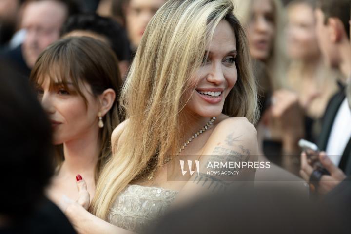 CANNES FRANCE - 16, May, 2025: Cast and crew attend the red carpet premiere of “EDDINGTON” by director Ari Aster, presented in Competition at the 78th annual Cannes Film Festival. Attendees include Joaquin Phoenix, Pedro Pascal, Emma Stone, Austin Butler, Luke Grimes, Deirdre O'Connell, Micheal Ward, Clifton Collins Jr., William Belleau, Cameron Mann, Matt Gomez Hidaka, Amélie Hoeferle, Landall Goolsby, Elise Falanga, and Robert Mark Wallace.