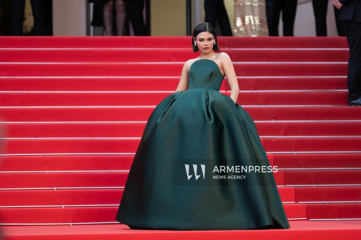 CANNES FRANCE - 16, May, 2025: Cast and crew attend the red carpet premiere of “EDDINGTON” by director Ari Aster, presented in Competition at the 78th annual Cannes Film Festival. Attendees include Joaquin Phoenix, Pedro Pascal, Emma Stone, Austin Butler, Luke Grimes, Deirdre O'Connell, Micheal Ward, Clifton Collins Jr., William Belleau, Cameron Mann, Matt Gomez Hidaka, Amélie Hoeferle, Landall Goolsby, Elise Falanga, and Robert Mark Wallace.