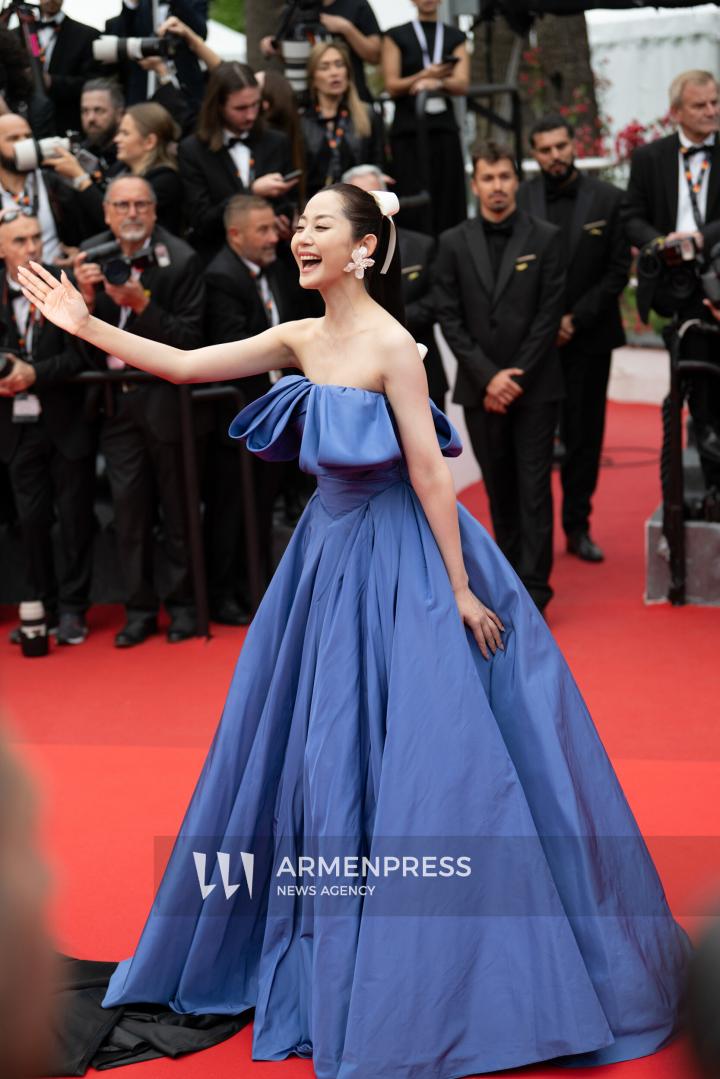 CANNES FRANCE - 16, May, 2025: Cast and crew attend the red carpet premiere of “EDDINGTON” by director Ari Aster, presented in Competition at the 78th annual Cannes Film Festival. Attendees include Joaquin Phoenix, Pedro Pascal, Emma Stone, Austin Butler, Luke Grimes, Deirdre O'Connell, Micheal Ward, Clifton Collins Jr., William Belleau, Cameron Mann, Matt Gomez Hidaka, Amélie Hoeferle, Landall Goolsby, Elise Falanga, and Robert Mark Wallace.