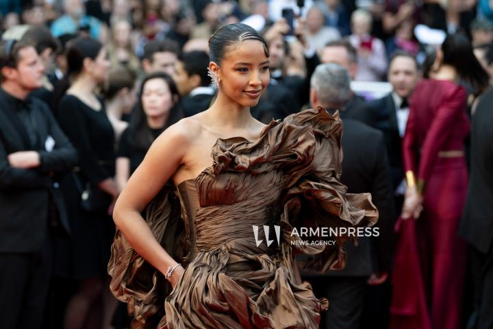 CANNES FRANCE - 16, May, 2025: Cast and crew attend the red carpet premiere of “EDDINGTON” by director Ari Aster, presented in Competition at the 78th annual Cannes Film Festival. Attendees include Joaquin Phoenix, Pedro Pascal, Emma Stone, Austin Butler, Luke Grimes, Deirdre O'Connell, Micheal Ward, Clifton Collins Jr., William Belleau, Cameron Mann, Matt Gomez Hidaka, Amélie Hoeferle, Landall Goolsby, Elise Falanga, and Robert Mark Wallace.