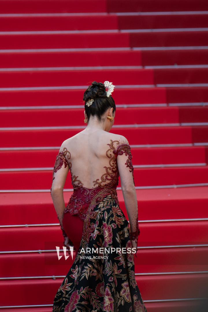 CANNES FRANCE - 16, May, 2025: Cast and crew attend the red carpet premiere of “EDDINGTON” by director Ari Aster, presented in Competition at the 78th annual Cannes Film Festival. Attendees include Joaquin Phoenix, Pedro Pascal, Emma Stone, Austin Butler, Luke Grimes, Deirdre O'Connell, Micheal Ward, Clifton Collins Jr., William Belleau, Cameron Mann, Matt Gomez Hidaka, Amélie Hoeferle, Landall Goolsby, Elise Falanga, and Robert Mark Wallace.