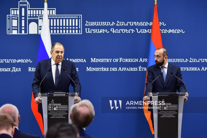 Пресс-конференция министров иностранных дел Армении и России