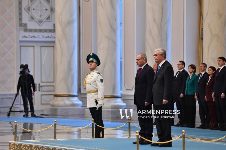 Official welcoming ceremony of Armenian Prime Minister Nikol Pashinyan in Astana, Kazakhstan
