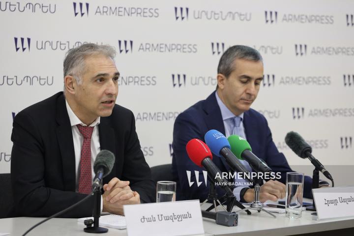 Press conference of Amundi Acba CEO Jean Mazedjian and Deputy CEO, Fund Manager Hrayr Aslanyan