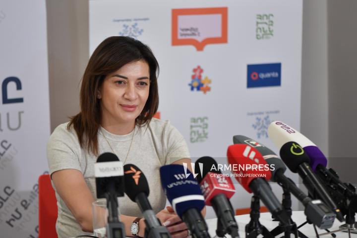 Anna Hakobyan'ın basın toplantısından fotoğraflar