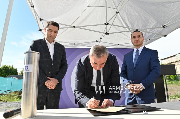 Էդուարդ Մուսայելյան, Արմեն Բալդրյան, Մխիթար Հայրապետյան. «Ինտտեգրալ Սոլյուշնս» տեխնոլոգիական նոր կենտրոնի հիմնարկեքի արարողությունը