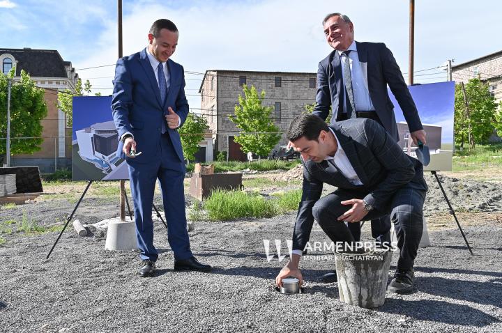 Մխիթար Հայրապետյան, Արմեն Բալդրյան, Էդուարդ Մուսայելյան. «Ինտտեգրալ Սոլյուշնս» տեխնոլոգիական նոր կենտրոնի հիմնարկեքի արարողությունը