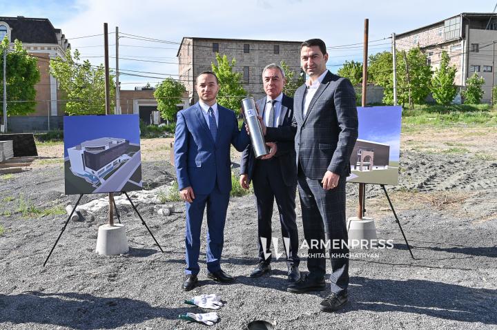 Մխիթար Հայրապետյան, Արմեն Բալդրյան, Էդուարդ Մուսայելյան. «Ինտտեգրալ Սոլյուշնս» տեխնոլոգիական նոր կենտրոնի հիմնարկեքի արարողությունը
