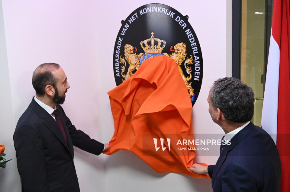 Armenian, Dutch FMs attend official inauguration ceremony of Embassy of the Netherlands in Yerevan