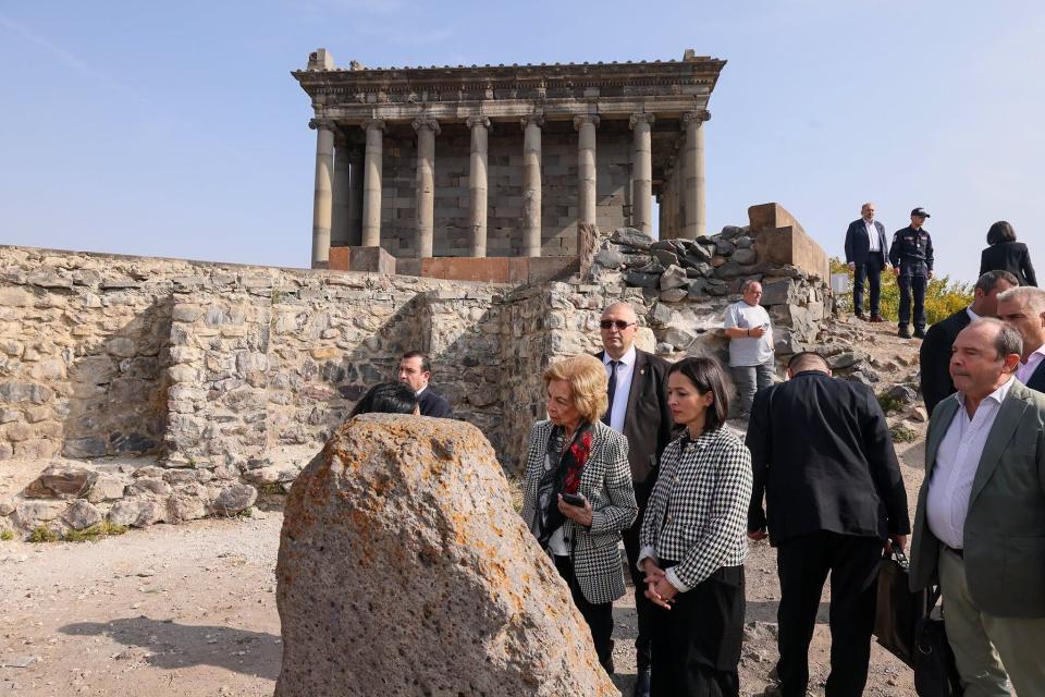 Queen Sofía of Spain visits Garni Temple and Symphony of Stones