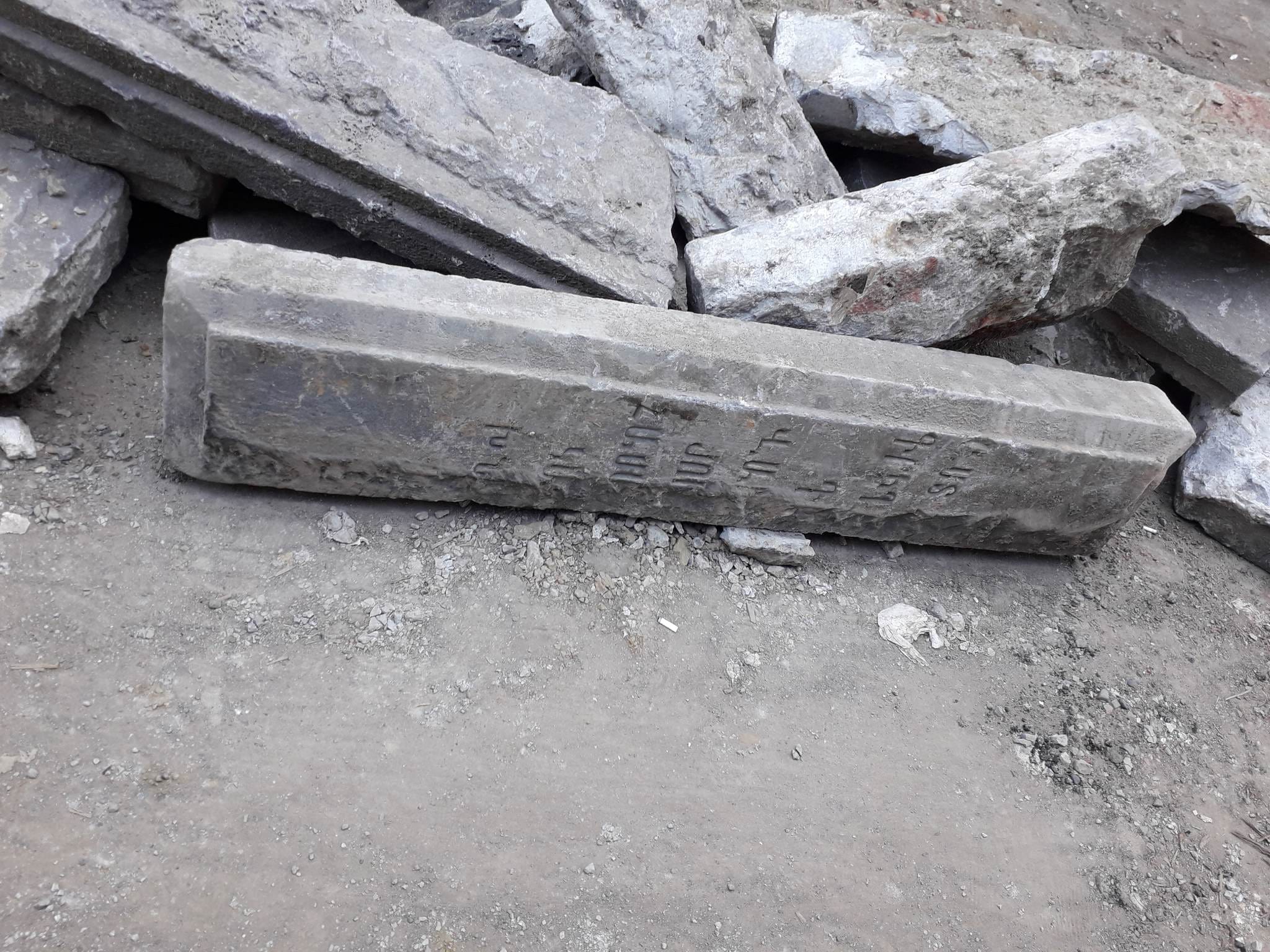 Remnants of Armenian gravestones discovered during construction work in Tbilisi 