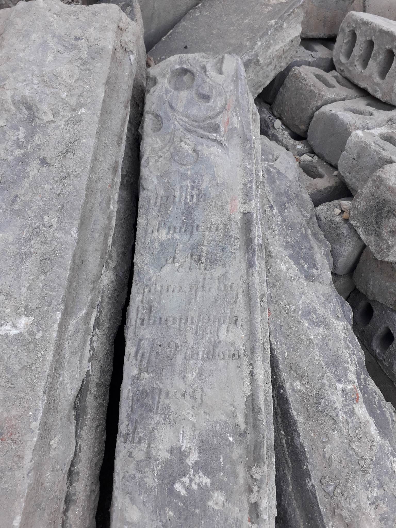 Remnants of Armenian gravestones discovered during construction work in Tbilisi 