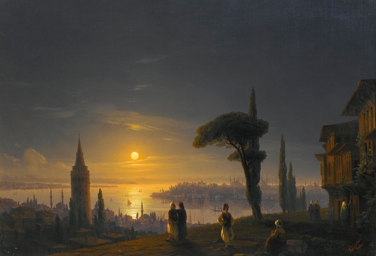 Картина Айвазовского "Башня Галата в лунную ночь» продана на аукционе Sotheby's  
за 825, 250 фунтов стерлингов
