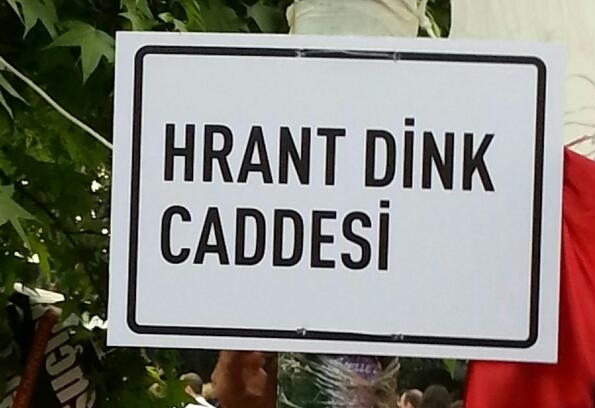 Taksim protestors state "We All are Hrant, We All are Armenians"