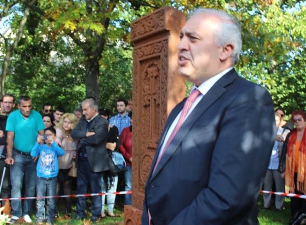 Cross-stone dedicated to memory of Armenian Genocide victims consecrated in Neuwied