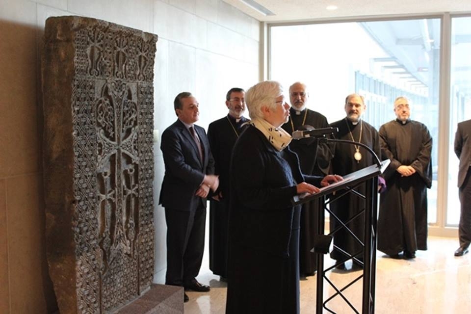 Armenian cross-stone consecrated at the United Nations Office at Geneva