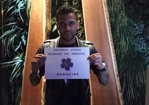 Barcelona's Dani Alves urges to recognize Armenian Genocide