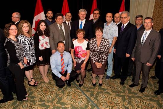 Prime Minister Stephen Harper meets with members of the Armenian 
community in Toronto