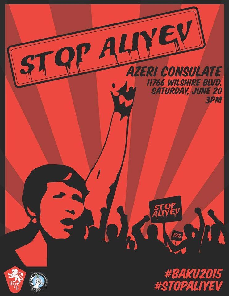 Армянская молодежь провела акцию протеста перед консульством 
Азербайджана в Лос-Анджелесе