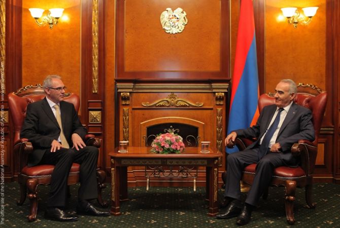 Armenian Parliament Speaker hosts newly-appointed German Ambassador