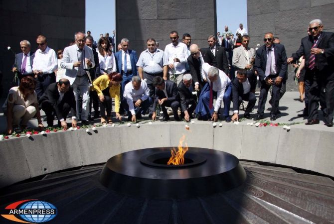 Pan-Armenian Games delegation visit Tsitsernakaberd Memorial