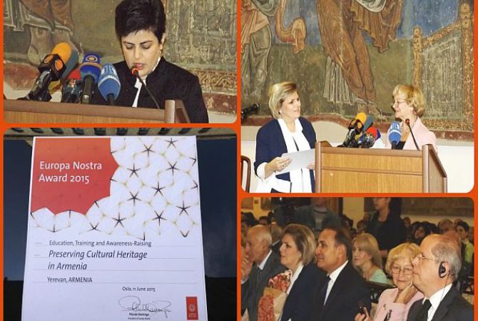 «Մշակութային ժառանգության պահպանումը Հայաստանում» ծրագիրն արժանացել է «Եվրոպա 
Նոստրա» մրցանակին 