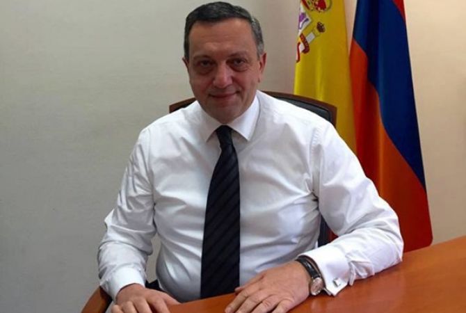  Armenia's Ambassador to Spain Avet Adonts meets with Madrid Mayor Manuela Carmena Castro