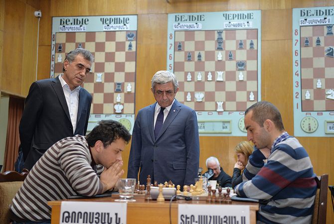 Президент Армении проследил за ходом Чемпионата Армении по шахматам