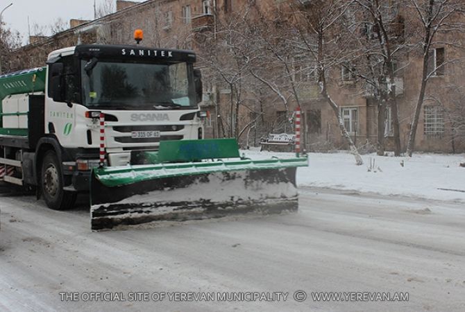75 machinery and 600 employees engaged in snow removal activities in Yerevan