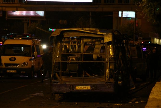 Armenian police investigate several versions of Yerevan bus explosion causes that claimed lives of 
2 and injured 7