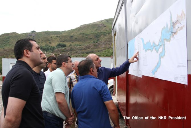 NKR President gets acquainted with construction of hydropower stations in Kashatagh region