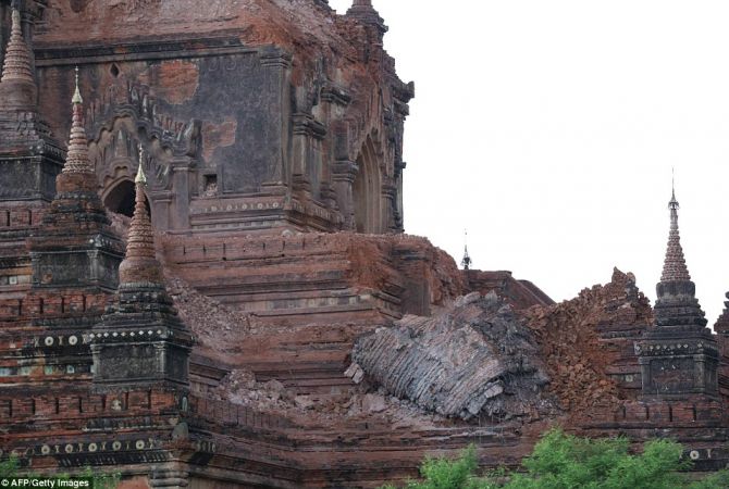 Ancient Buddhist pagodas damaged in Myanmar's magnitude 6.8 earthquake