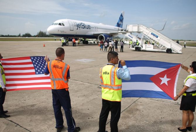 В США назвали историческим первый за полвека регулярный авиарейс на Кубу