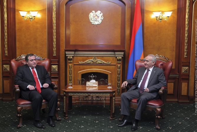 Parliament Speaker receives newly appointed Georgian Ambassador to Armenia