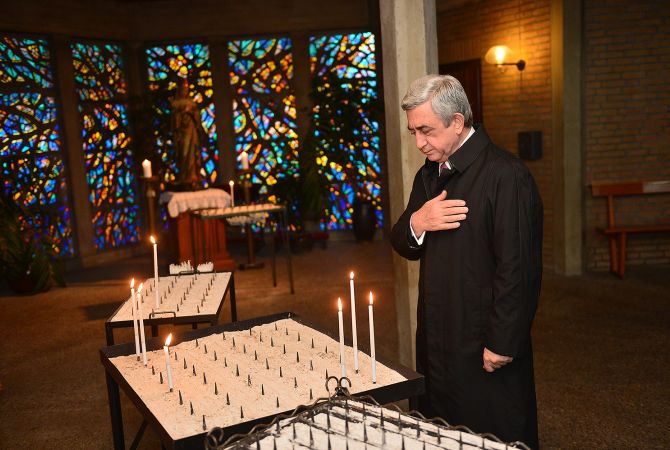 President Sargsyan visits St. Karapet Armenian church in Maastricht, Netherlands