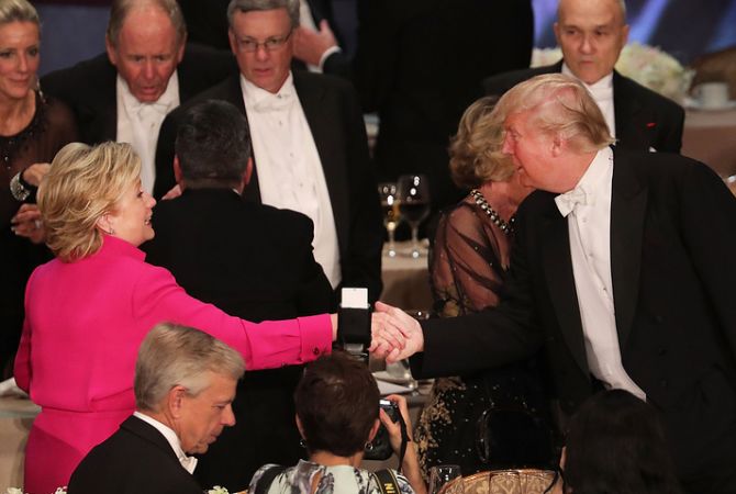 Trump, Clinton trade biting jokes at Al Smith dinner after fiery debate