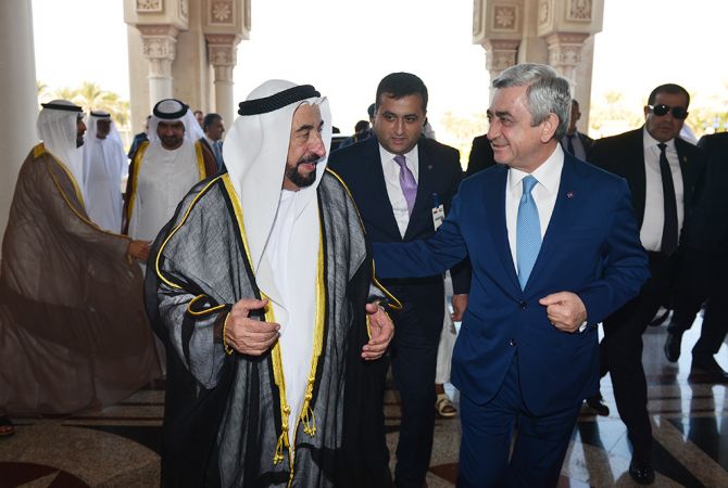 Armenian President meets with Sheikh Dr. Sultan bin Mohammed Al Qasimi, Supreme Council 
Member and Ruler of Sharjah
