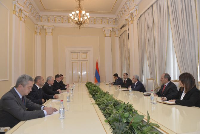 Президент Армении Серж Саргсян принял руководителей делегаций таможенных служб 
стран ЕАЭС